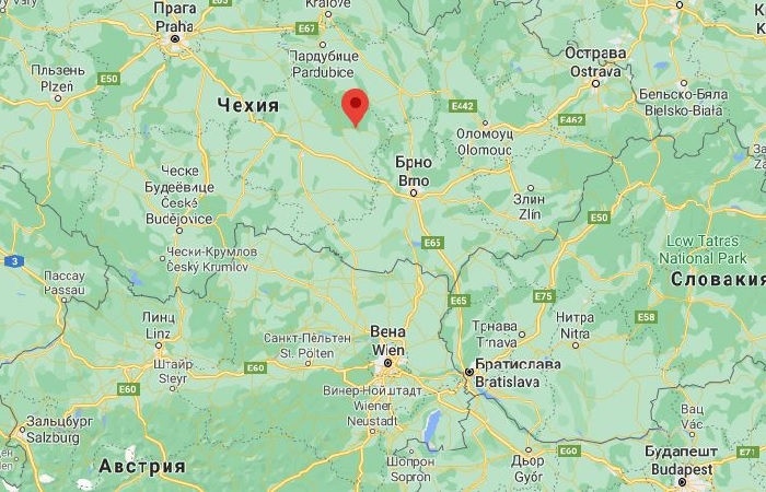 Нове Место на Мораве, карта 
